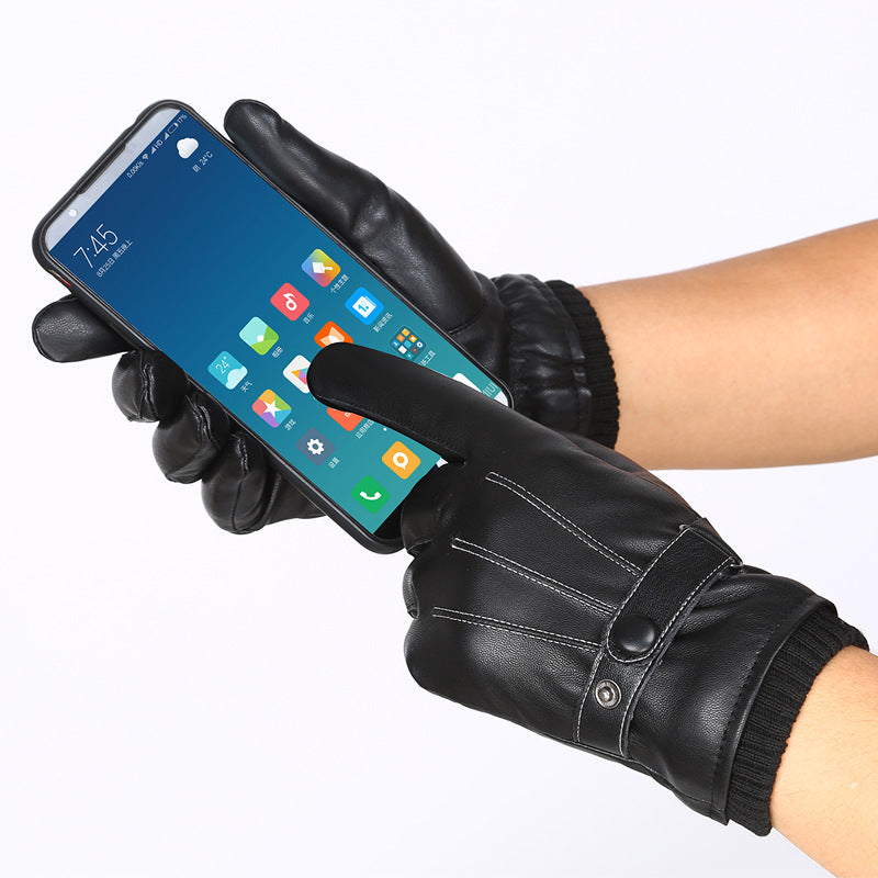 Guantes de Cuero Negro Biker Iron & Leather