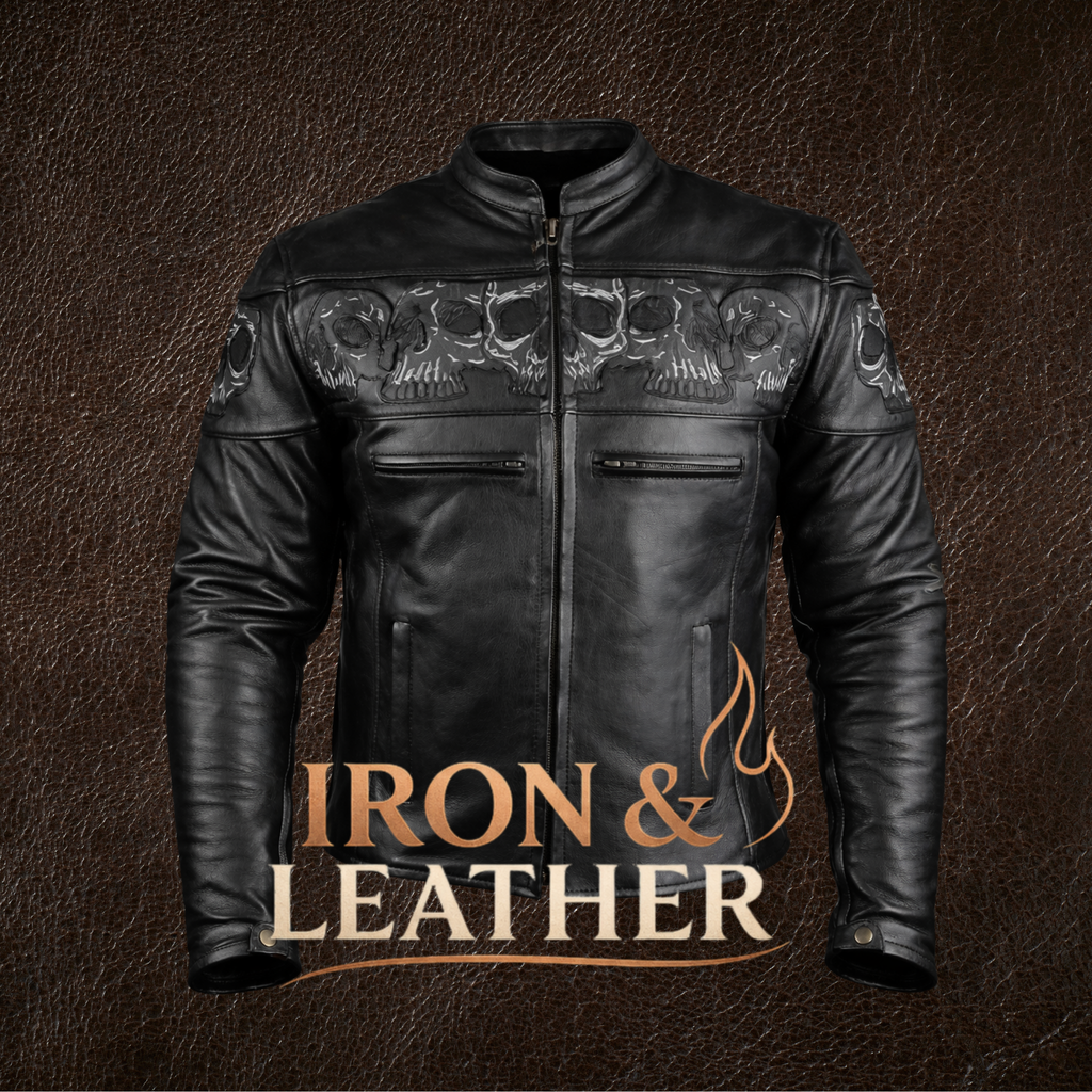 Chaqueta de Moto Skulls Essential Iron & Leather