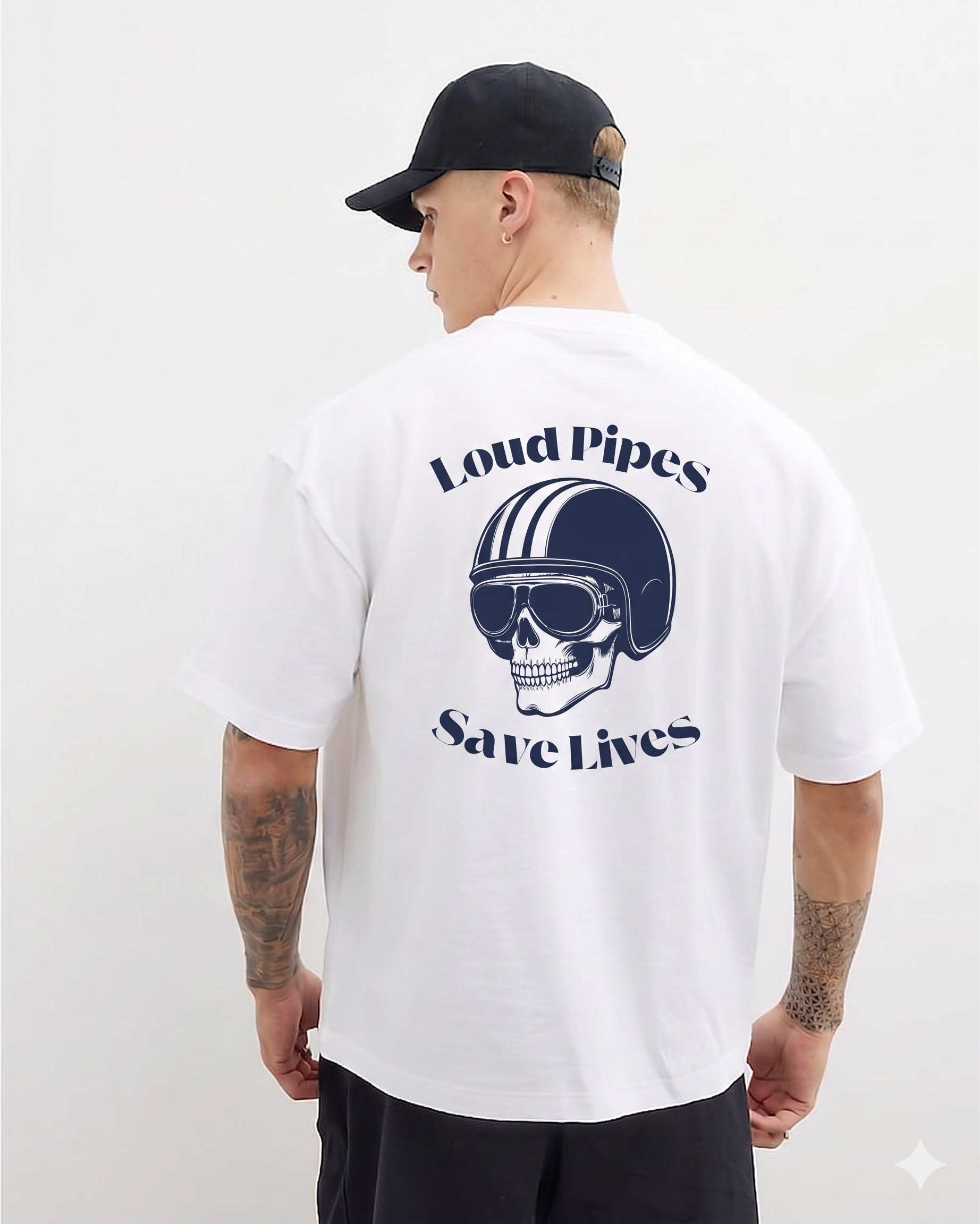 Camiseta "Loud Pipes Save Lives" White