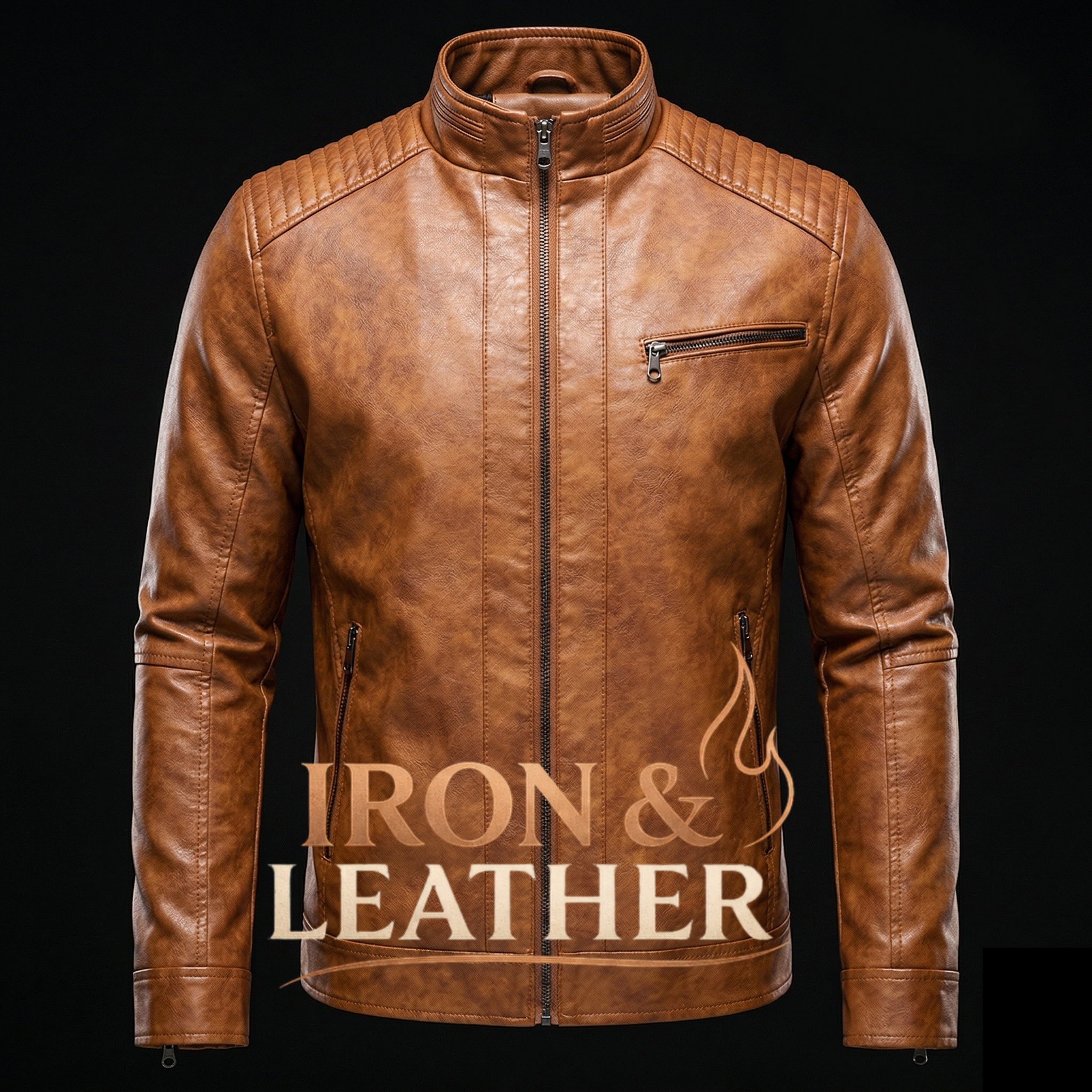 Chaqueta Biker Cuero Vintage Iron & Leather