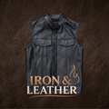 Chaleco Biker Cuero Negro Iron & Leather